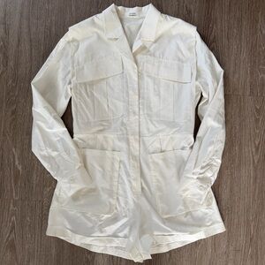 Studio Tomboy white poplin style romper sz L